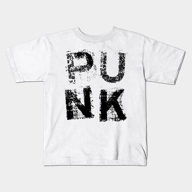 Punk text logo Kids T-Shirt by lkn